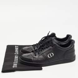 Pre Owned Dior Black Leather and Suede Low Top Sneakers Size 38