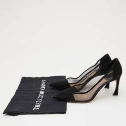 Dior Black Suede and Mesh Songe Pumps Size 38
