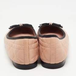 Dior Pink Cannage Leather Bow Ballet Flats Size 40