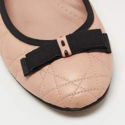 Dior Pink Cannage Leather Bow Ballet Flats Size 40