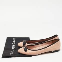 Dior Pink Cannage Leather Bow Ballet Flats Size 40