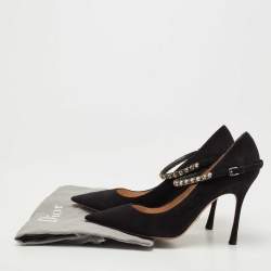 Dior Black Suede Crystal Embellished Pumps Size 38.5