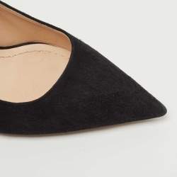 Dior Black Suede Crystal Embellished Pumps Size 38.5