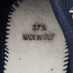 Pre Owned Dior Navy Blue Crystal Embellished Mesh Fusion Sneakers Size 37.5