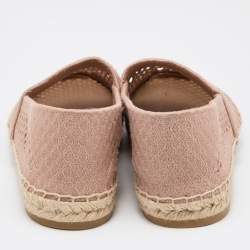 Dior Dusty Pink Mesh and Canvas Granville Espadrille Flats Size 40