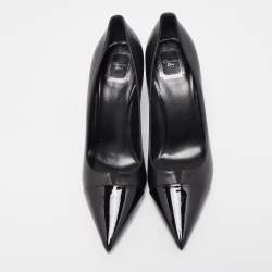Dior Black Leather Pointed Cap Toe Pumps Size 40