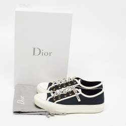 Pre Owned Dior Navy Blue Canvas and Leather Walk'n'Dior  Sneakers Size 38