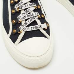 Pre Owned Dior Navy Blue Canvas and Leather Walk'n'Dior  Sneakers Size 38
