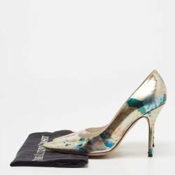 Dior Metallic Multicolor Printed Leather Pointed Toe Pumps Size 40 