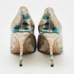 Dior Metallic Multicolor Printed Leather Pointed Toe Pumps Size 40 