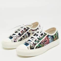 Dior Multicolor Canvas Walk'n'Dior Sneakers Size 37.5