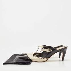 Dior Black/White Leather Spectadior Mules Size 40
