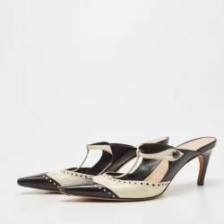 Dior Black/White Leather Spectadior Mules Size 40