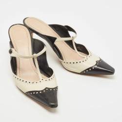 Dior Black/White Leather Spectadior Mules Size 40