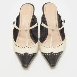 Dior Black/White Leather Spectadior Mules Size 40