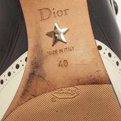 Dior Black/White Leather Spectadior Mules Size 40