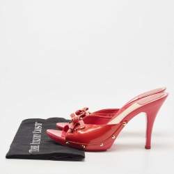 Dior Pink Patent Leather Slide Sandals Size 42