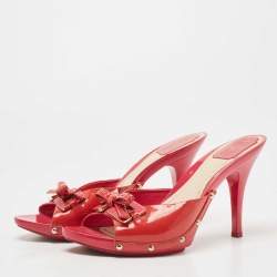 Dior Pink Patent Leather Slide Sandals Size 42
