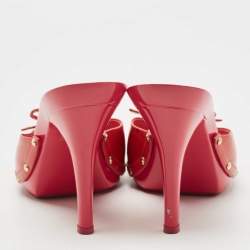 Dior Pink Patent Leather Slide Sandals Size 42
