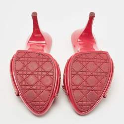 Dior Pink Patent Leather Slide Sandals Size 42