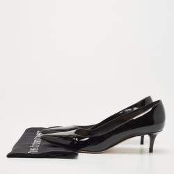 Pre Owned Dior Black Patent Pointed Toe Pumps Size 38.5