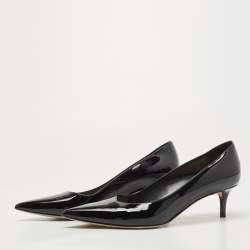 Pre Owned Dior Black Patent Pointed Toe Pumps Size 38.5