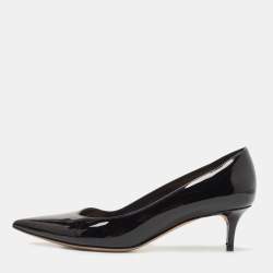 Pre Owned Dior Black Patent Pointed Toe Pumps Size 38.5