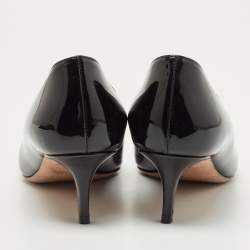 Pre Owned Dior Black Patent Pointed Toe Pumps Size 38.5