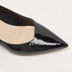 Pre Owned Dior Black Patent Pointed Toe Pumps Size 38.5