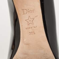 Pre Owned Dior Black Patent Pointed Toe Pumps Size 38.5