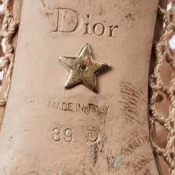 Pre Owned Dior Beige Suede and Mesh Naughtily-D Ankle Boots Size 39
