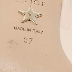 Pre Owned Dior Beige Patent Leather Ankle Strap Pumps Size 37