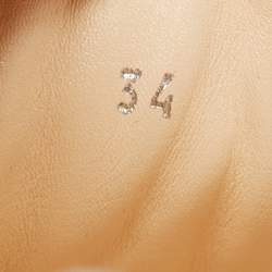 Pre Owned Dior Cream/Brown Oblique Canvas and Leather Floral Embroidered Low Top Sneakers Size 34