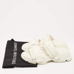 Dior White Fabric and Nylon D-Wander Slides Size 39