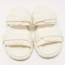 Dior White Fabric and Nylon D-Wander Slides Size 39