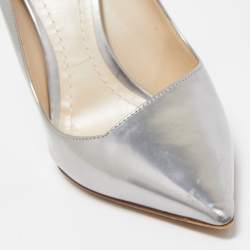 Pre Owned Dior Silver Leather Songe Pumps Size 37