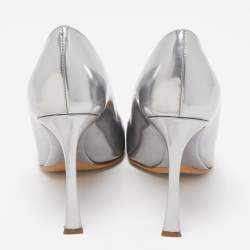 Pre Owned Dior Silver Leather Songe Pumps Size 37