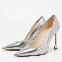 Pre Owned Dior Silver Leather Songe Pumps Size 37