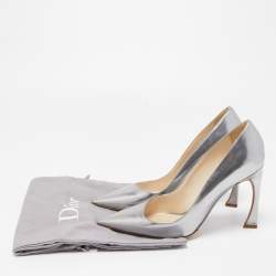 Pre Owned Dior Silver Leather Songe Pumps Size 37