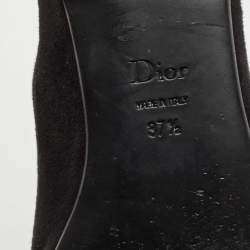 Dior Black Suede Embellished Smoking Slippers Size 37.5