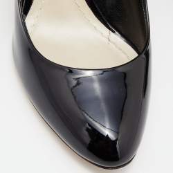 Dior Black Patent Leather Cannage Block Heel Pumps Size 36