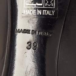 Pre Owned Dior Black Leather Bow Peep Toe Pumps Size 39