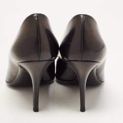 Pre Owned Dior Black Leather Bow Peep Toe Pumps Size 39