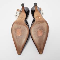 Dior Black Patent J'adior Slingback Pumps Size 39