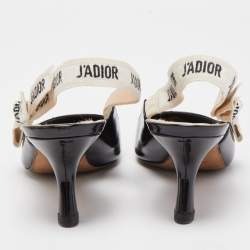 Dior Black Patent J'adior Slingback Pumps Size 39