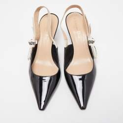 Dior Black Patent J'adior Slingback Pumps Size 39