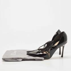 Dior Black Patent Dorsey Pointed Toe Pumps Size 37