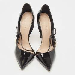 Dior Black Patent Dorsey Pointed Toe Pumps Size 37
