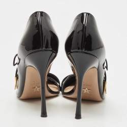 Dior Black Patent Dorsey Pointed Toe Pumps Size 37