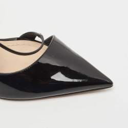 Dior Black Patent Dorsey Pointed Toe Pumps Size 37